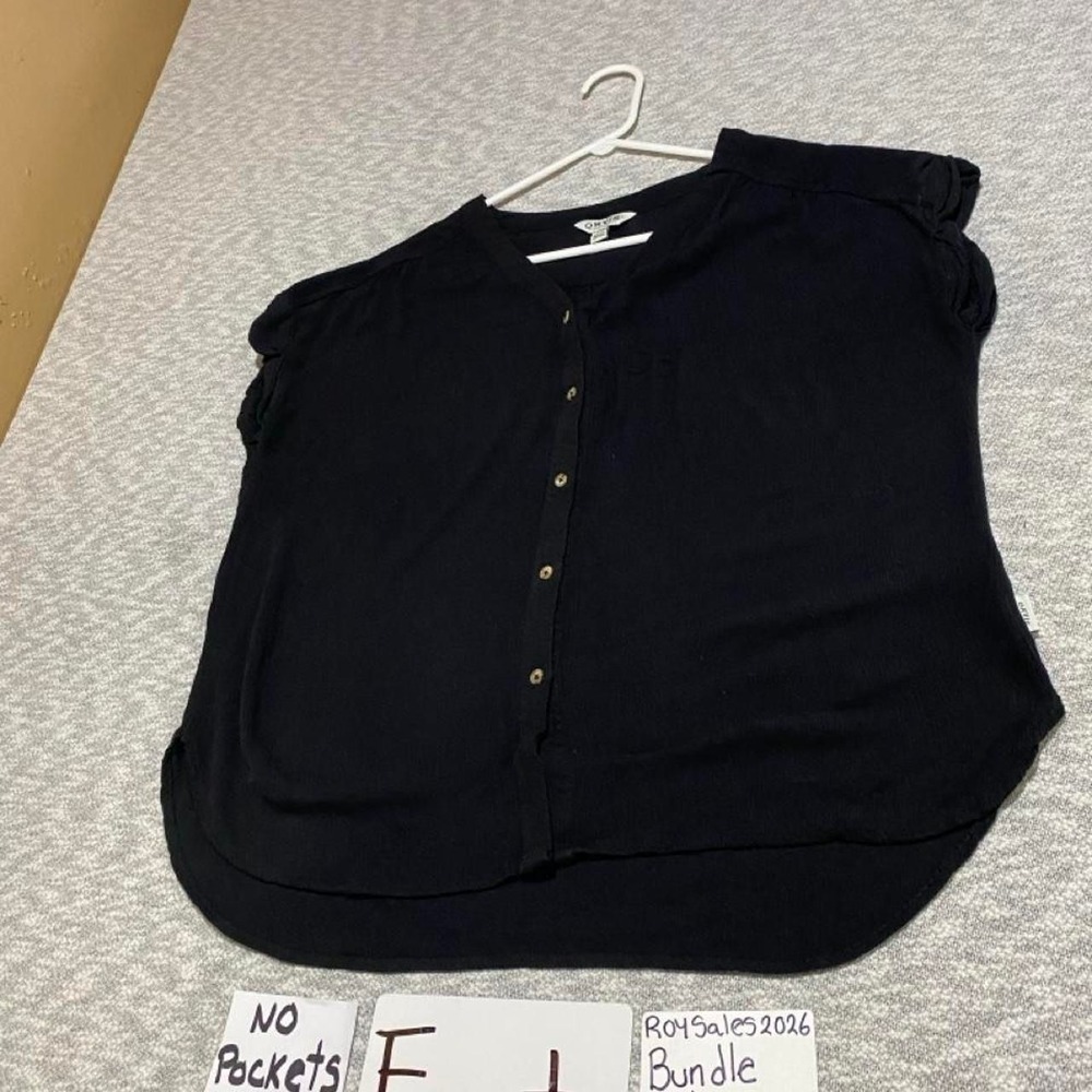 Orvis black blouse with button-up front women M. SKU-C187 M